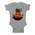 thumbnail image 1 of Awkward Styles Halloween Baby Bodysuit Pumpkin Cat Romper, 1 of 4