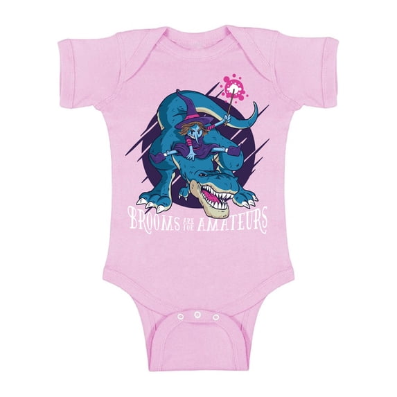 Awkward Styles Halloween Baby Bodysuit Witch on Dinosaur Romper