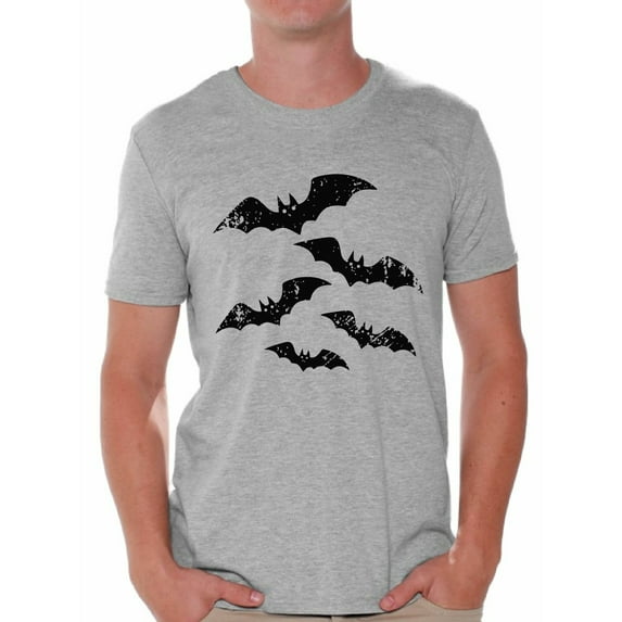 Awkward Styles Halloween Bats Tshirt Men's Halloween Shirt Scary Bats T Shirt Dia de los Muertos Shirts for Men Day of the Dead Gifts for Him Halloween Holiday Outfit Trick or Treat Men's Shirt