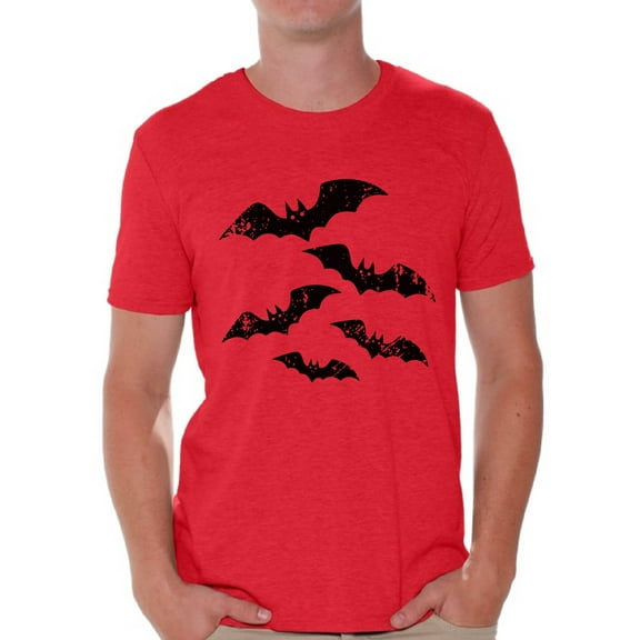 Awkward Styles Halloween Bats Tshirt Men's Halloween Shirt Scary Bats T Shirt Dia de los Muertos Shirts for Men Day of the Dead Gifts for Him Halloween Holiday Outfit Trick or Treat Men's Shirt