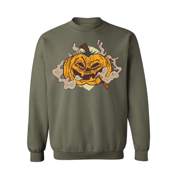 Awkward Styles Halloween Crewneck Top Smoking Pumpkin Sweatshirts