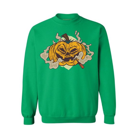 Awkward Styles Halloween Crewneck Top Smoking Pumpkin Sweatshirts
