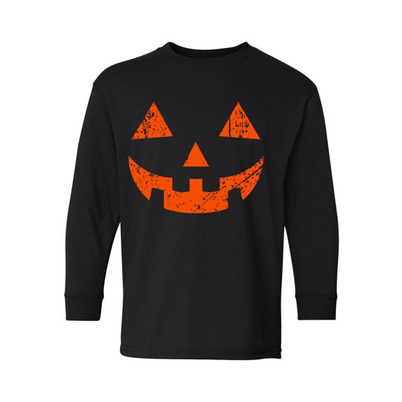 Awkward Styles Halloween Girls Boys Youth Sweatshirt Orange Jack O Lantern Crewneck Tee for Kids