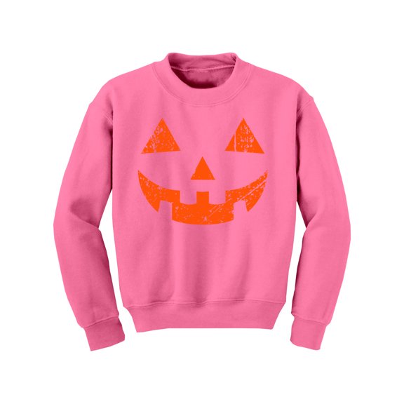 Awkward Styles Halloween Girls Boys Youth Sweatshirt Orange Jack O Lantern Crewneck Tops for Kids