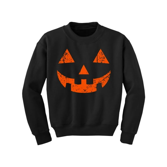 Awkward Styles Halloween Girls Boys Youth Sweatshirt Orange Jack O Lantern Crewneck Tops for Kids