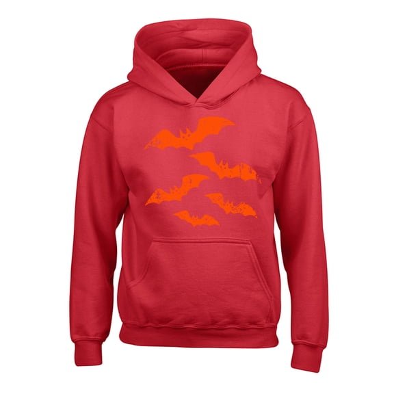 Awkward Styles Halloween Hoodies for Kids Girls Boys Orange Bats Hooded Youth Sweatshirt