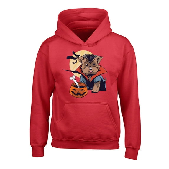 Awkward Styles Halloween Hoodies for Kids Vampire Morkie Hooded Youth Sweatshirt