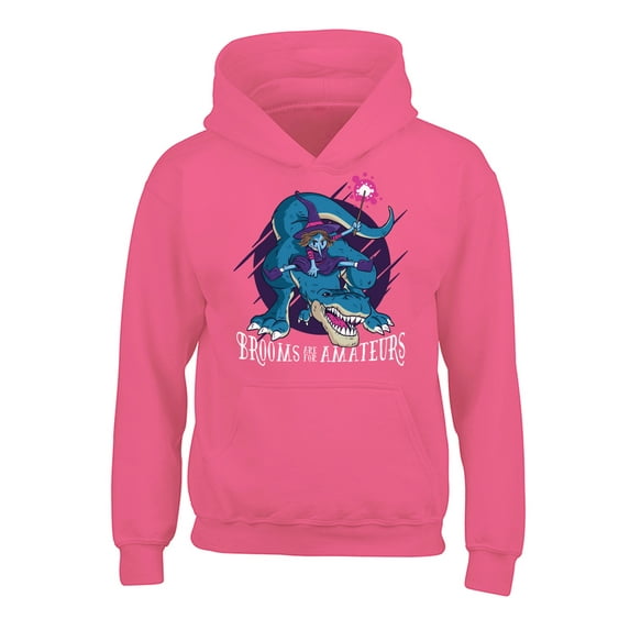Awkward Styles Halloween Hoodies for Kids Witch on Dinosaur Hooded Youth Sweatshirt