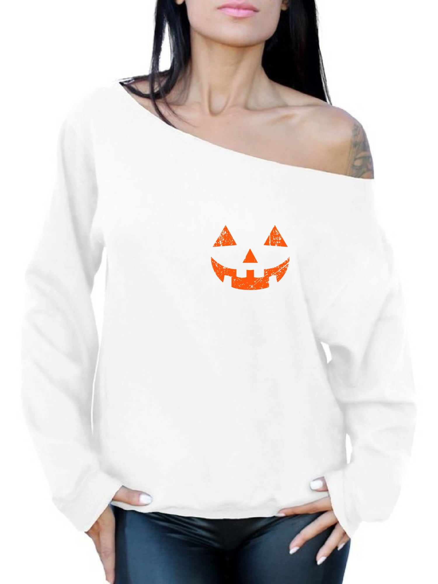 Awkward Styles Halloween Pumpkin Face Off Shoulder Sweatshirt Women's Halloween  Sweater Spooky Gifts for Her Jack-O'-Lantern Oversized Sweater Halloween  Pumpkin Baggy Sweatshirt Gifts for Halloween - Walmart.com