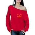 thumbnail image 1 of Awkward Styles Halloween Pumpkin Face Off Shoulder Sweatshirt Women's Halloween Sweater Spooky Gifts for Her Jack-O'-Lantern Oversized Sweater Halloween Pumpkin Baggy Sweatshirt Gifts for Halloween, 1 of 4