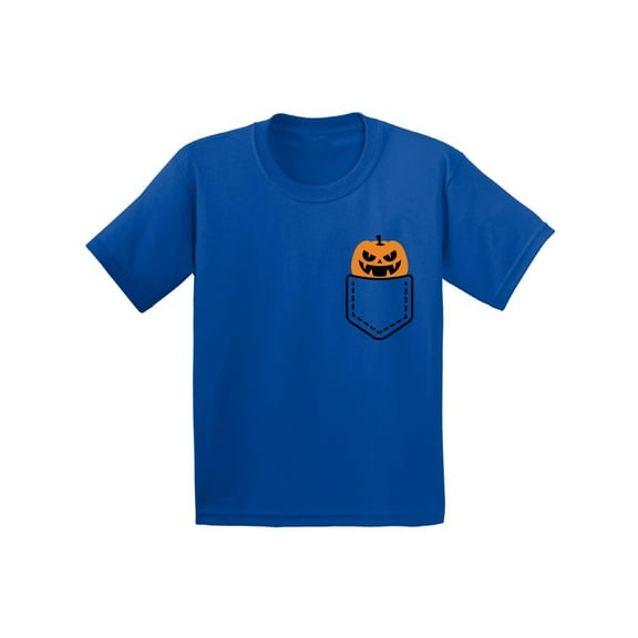 Awkward Styles Halloween Pumpkin Pocket Tshirt Halloween Shirt for Kids Jack-O'-Lantern Pumpkin Pocket Shirt Pumpkin Patch Kids Tshirt Halloween Costume T Shirt Spooky Gifts Pumpkin Face Shirt