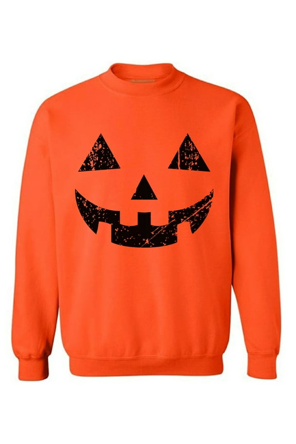 Halloween Pumpkin Sweatshirt for Men and Women Jack-O'-Lantern Sweater Day of the Dead Outfit Halloween Sweatshirt Dia de los Muertos Gifts Pumpkin Face Sweater for Women and Men