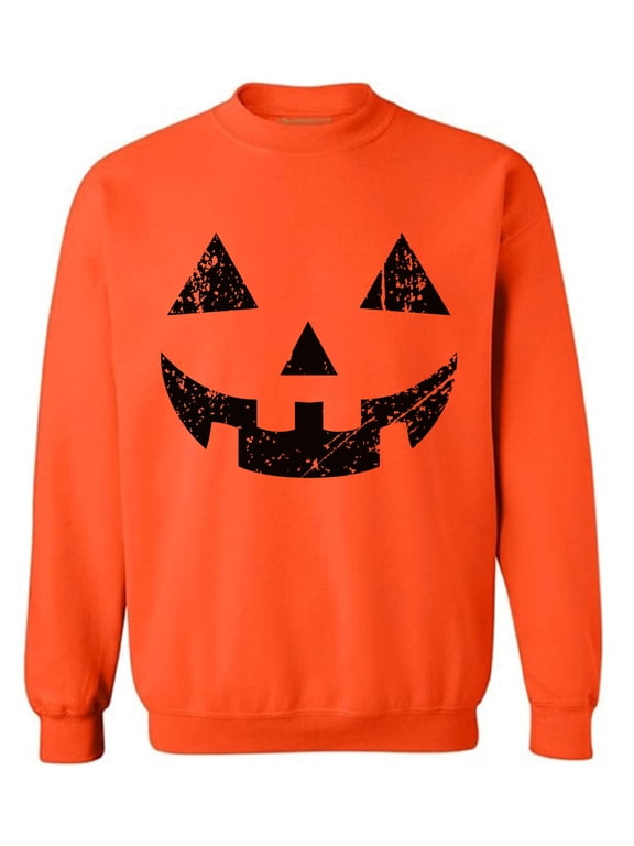 Halloween Pumpkin Sweatshirt for Men and Women Jack-O'-Lantern Sweater Day of the Dead Outfit Halloween Sweatshirt Dia de los Muertos Gifts Pumpkin Face Sweater for Women and Men