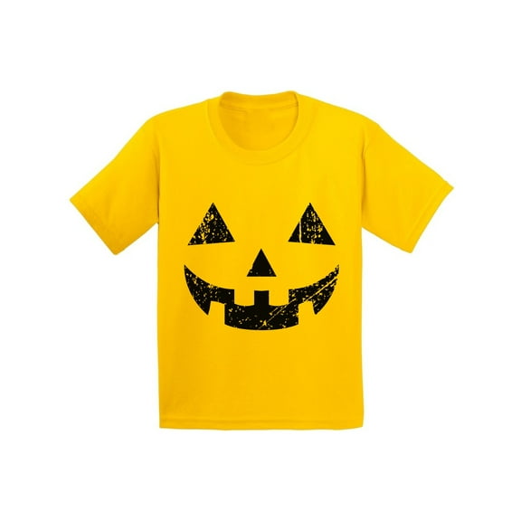 Awkward Styles Halloween Pumpkin Tshirt Jack-O'-Lantern Shirt Halloween Shirt for Kids Dia de los Muertos Youth T Shirt Funny Pumpkin Face T-Shirt Kids Halloween Party Shirt Day of the Dead Gifts