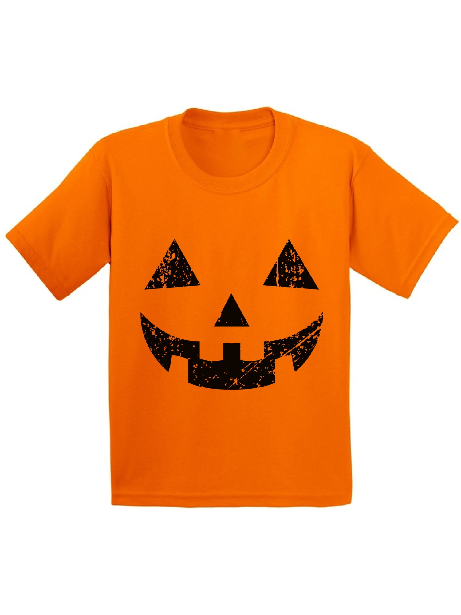 Pumpkin Face T-Shirt Funny Halloween Jack O Lantern Shirt (Orange