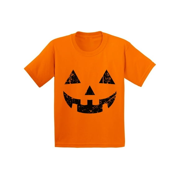 Awkward Styles Halloween Pumpkin Tshirt Jack-O'-Lantern Shirt Halloween Shirt for Kids Dia de los Muertos Youth T Shirt Funny Pumpkin Face T-Shirt Kids Halloween Party Shirt Day of the Dead Gifts