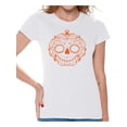 thumbnail image 1 of Awkward Styles Halloween Shirts for Women Funny Sugar Pumpkin Trick or Treating Shirt Orange Pumpkin Halloween Design Spooky Sugar Skull Funny Halloween Outfit, 1 of 4