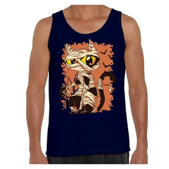 Awkward Styles Halloween Sleeveless Shirt Mummy Cat Tank Top for Men