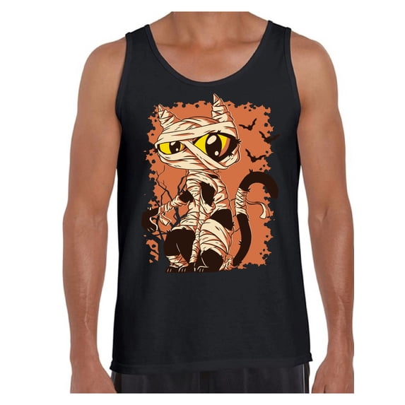Awkward Styles Halloween Sleeveless Shirt Mummy Cat Tank Top for Men