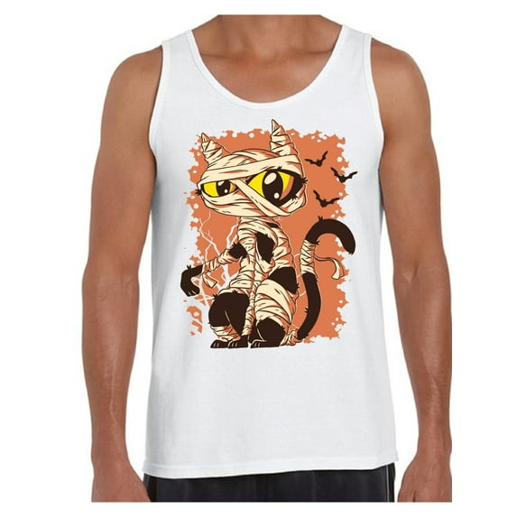 Awkward Styles Halloween Sleeveless Shirt Mummy Cat Tank Top for Men