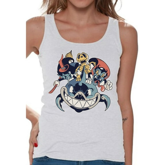Awkward Styles Halloween Sleeveless Shirt Shark Tank Top for Women