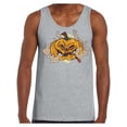 thumbnail image 1 of Awkward Styles Halloween Sleeveless Shirt Smoking Pumpkin Tank Top for Men, 1 of 4