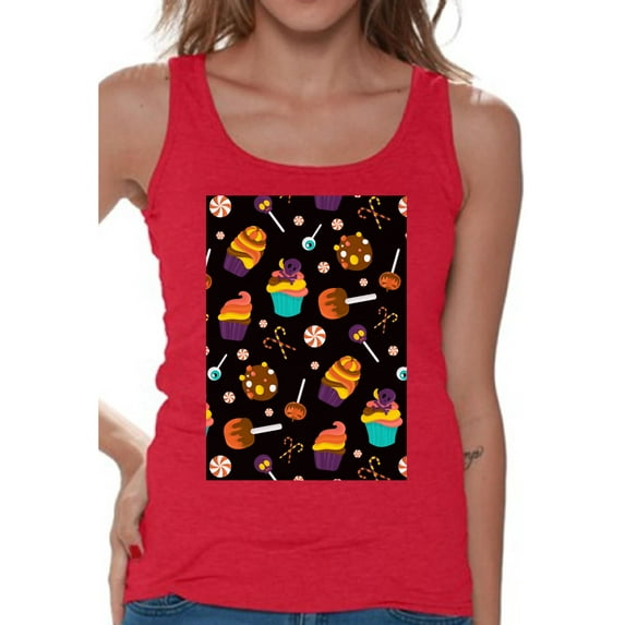 Awkward Styles Halloween Sleeveless Shirt Sweet Candies Tank Top for Women