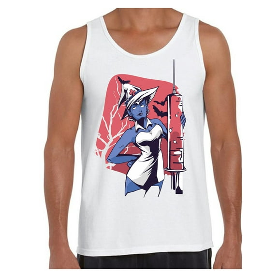 Awkward Styles Halloween Sleeveless Shirt Witch Nurse Tank Top for Men