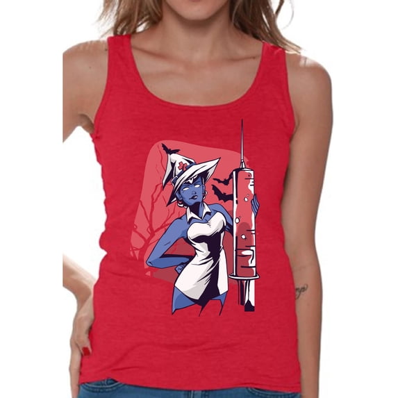 Awkward Styles Halloween Sleeveless Shirt Witch Nurse Tank Top for Women