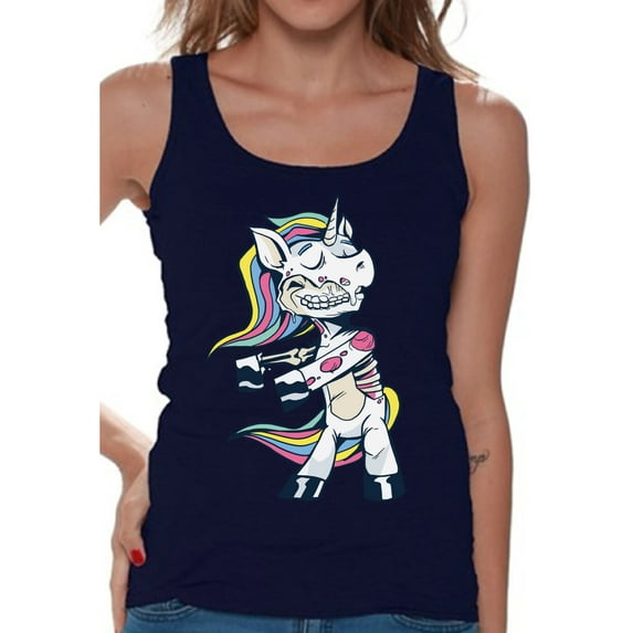 Awkward Styles Halloween Sleeveless Shirt Zombie Unicorn Tank Top for Women