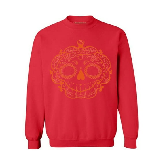 Awkward Styles Halloween Sugar Pumpkin Sweatshirt Sugar Skull Sweater for Men and Women Halloween Pumpkin Outfit Funny Halloween Sweaters Spooky Gifts Cute Halloween Sweatshirt Holiday Sweater