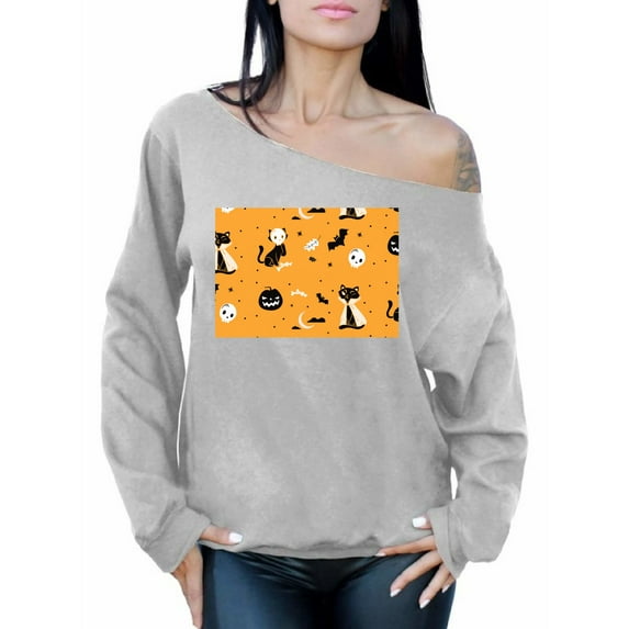 Awkward Styles Halloween Sweatshirt Fall Print Off Shoulder Tops for Women
