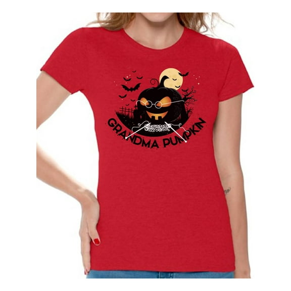 Awkward Styles Halloween T-Shirt Grandma Pumpkin Shirts for Women