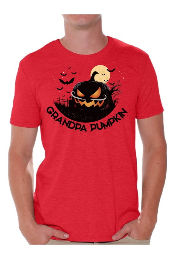 Halloween T-Shirt Grandpa Pumpkin Shirts for Men
