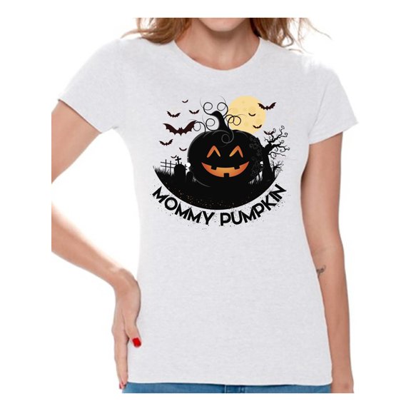 Awkward Styles Halloween T-Shirt Mommy Pumpkin Shirts for Women