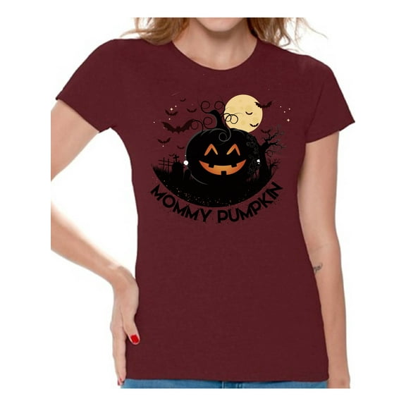 Awkward Styles Halloween T-Shirt Mommy Pumpkin Shirts for Women