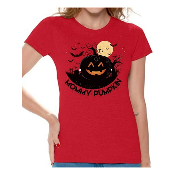 Awkward Styles Halloween T-Shirt Mommy Pumpkin Shirts for Women