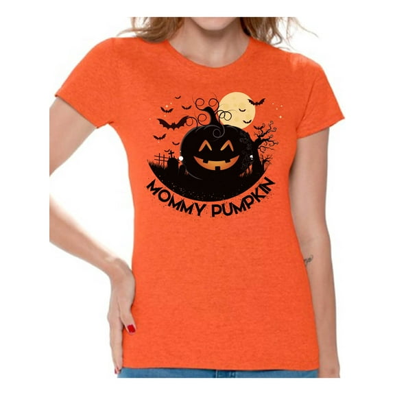 Awkward Styles Halloween T-Shirt Mommy Pumpkin Shirts for Women