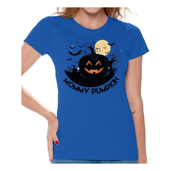 Awkward Styles Halloween T-Shirt Mommy Pumpkin Shirts for Women