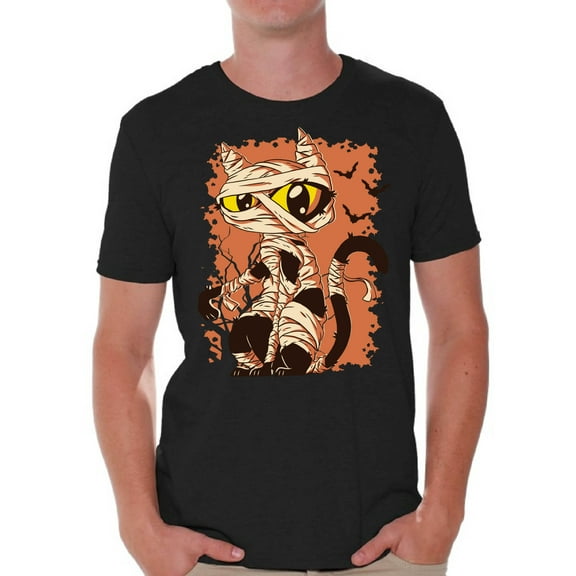 Awkward Styles Halloween T-Shirt Mummy Cat Shirts for Men