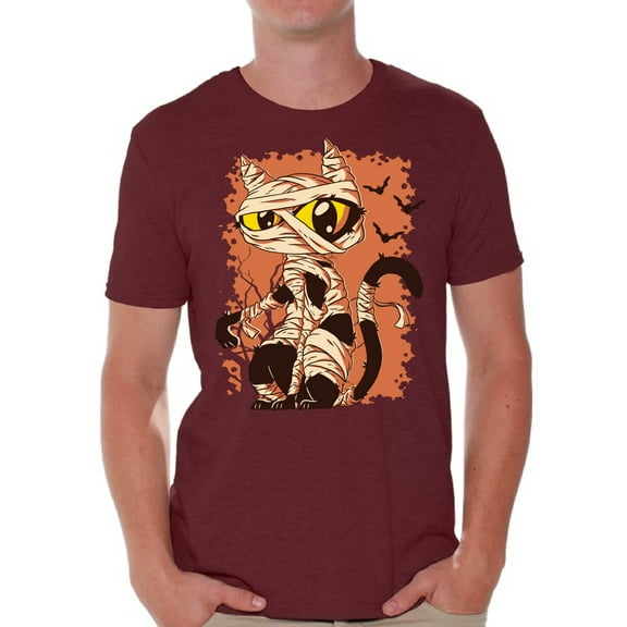 Awkward Styles Halloween T-Shirt Mummy Cat Shirts for Men