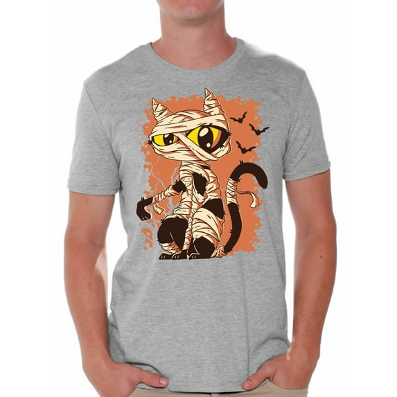 Awkward Styles Halloween T-Shirt Mummy Cat Shirts for Men