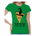 thumbnail image 1 of Awkward Styles Halloween T-Shirt Pizza Shirts for Women, 1 of 4