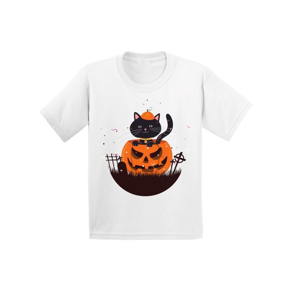 Awkward Styles Halloween T-Shirt Pumpkin Cat Kids T Shirts
