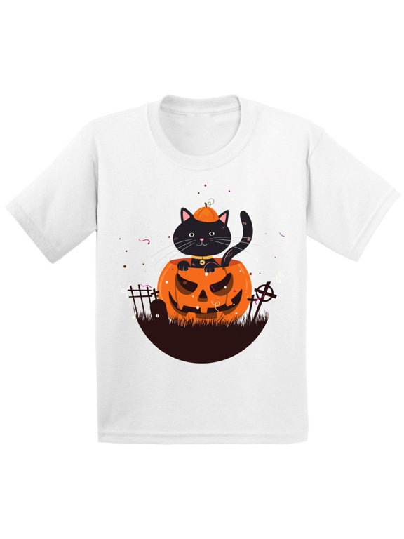 Halloween T-Shirt Pumpkin Cat Kids T Shirts
