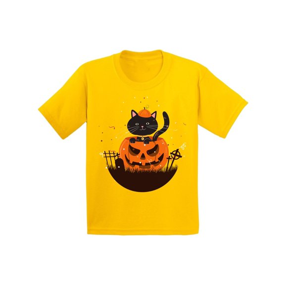 Awkward Styles Halloween T-Shirt Pumpkin Cat Kids T Shirts