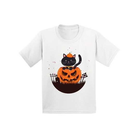 Awkward Styles Halloween T-Shirt Pumpkin Cat Toddler Shirt