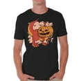 thumbnail image 1 of Awkward Styles Halloween T-Shirt Pumpkin Dinosaur Shirts for Men, 1 of 4