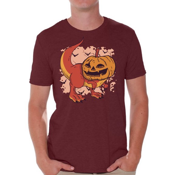 Awkward Styles Halloween T-Shirt Pumpkin Dinosaur Shirts for Men