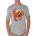 thumbnail image 1 of Awkward Styles Halloween T-Shirt Pumpkin Dinosaur Shirts for Men, 1 of 4